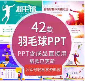 250409羽毛球 羽毛球说课运动社团招新ppt模板